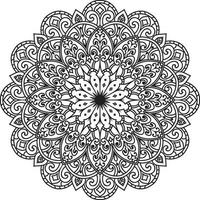 vecteur gratuit de mandala de fleur circulaire sur blanc