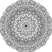 vecteur gratuit de mandala de fleur circulaire sur blanc