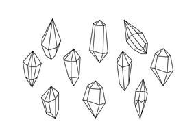 Vecteur de ligne de forme de cristaux libres