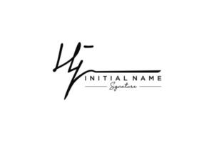 vecteur de modèle de logo de signature hj initial. illustration vectorielle de calligraphie dessinée à la main.