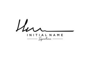 vecteur de modèle de logo de signature hm initial. illustration vectorielle de calligraphie dessinée à la main.
