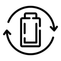 icône de recyclage de batterie, style de contour vecteur