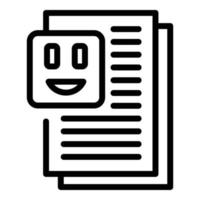 icône de documents d'agent approuvé, style de contour vecteur