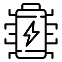 icône de consommation de batterie, style de contour vecteur