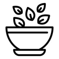 icône de salade biologique, style de contour vecteur