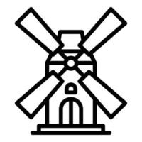 icône de moulin à vent, style de contour vecteur
