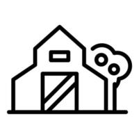icône de maison de ferme, style de contour vecteur