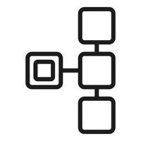 icône de structure hiérarchique, style de contour vecteur