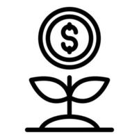 icône de croissance de l'argent, style de contour vecteur
