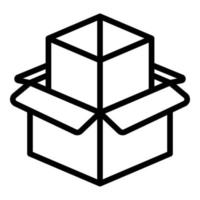 icône de boîtes de rangement écologiques, style de contour vecteur
