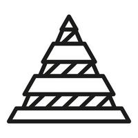 icône de pyramide hiérarchique, style de contour vecteur