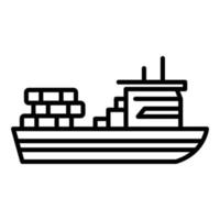 navire pour l'icône de transport, style de contour vecteur