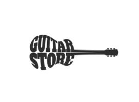 icône abstraite de la boutique d'instruments de musique guitare vecteur