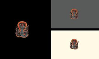 cobra royal avec des flammes illustration vectorielle conception d'oeuvres d'art vecteur