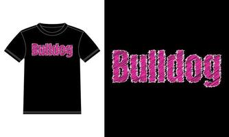 bulldog typographie chien amoureux cadeaux modèle de conception de t-shirt, autocollant de fenêtre de voiture, pod, couverture, fond noir isolé vecteur