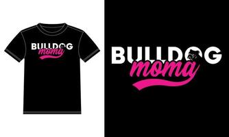 bulldog mama dog lover cadeaux modèle de conception de t-shirt, autocollant de fenêtre de voiture, pod, couverture, fond noir isolé vecteur