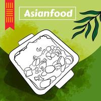 modèle de conception d'affiche de cuisine asiatique vecteur