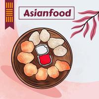 modèle de conception d'affiche de cuisine asiatique vecteur