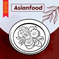 modèle de conception d'affiche de cuisine asiatique vecteur