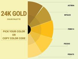 palette de couleurs or 24 carats vecteur