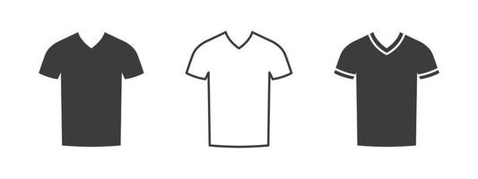 icône de t-shirts. tee-shirt col v. icônes de vêtements de style moderne. illustration vectorielle vecteur