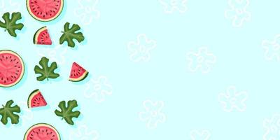 fond de pastèque. bannière de fruits abstraits. fond de fruits d'été. illustration vectorielle vecteur