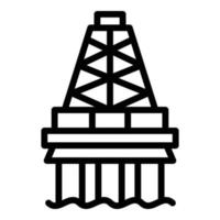 icône de plate-forme de forage en mer électrique, style de contour vecteur