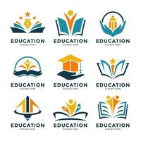 jeu de logo de l'éducation vecteur