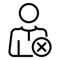 icône d'interdiction de candidat, style de contour vecteur
