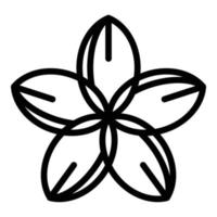 icône de fleur de plumeria, style de contour vecteur