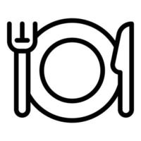 icône de plats de cuisine, style de contour vecteur