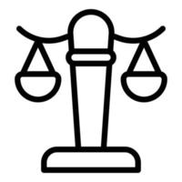 icône d'équilibre de juge, style de contour vecteur