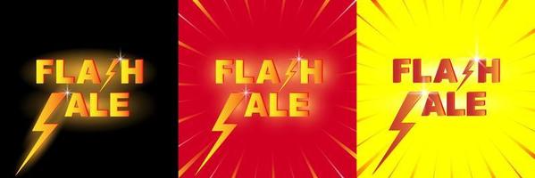 affiche ou bannière de vente flash avec icône et texte sur fond noir rouge et jaune. conception de modèle de bannière de vente flash pour les médias sociaux et le site Web. vecteur de campagne de vente flash offre spéciale