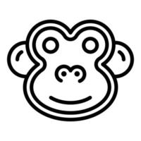 icône de gibbon de sourire, style de contour vecteur