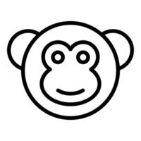 icône de singe gibbon, style de contour vecteur