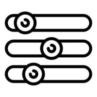 icône des boutons de commande, style de contour vecteur