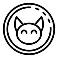 icône de chat cercle, style de contour vecteur