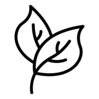 icône de feuille de plante, style de contour vecteur