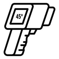 icône de thermomètre de pistolet, style de contour vecteur