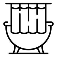 icône de rideau de douche intérieur, style de contour vecteur