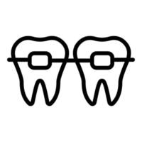 icône d'accolades de dentiste, style de contour vecteur