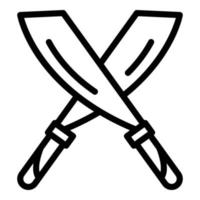 icône de deux épées turques, style de contour vecteur