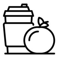 icône de jus d'orange frais, style de contour vecteur