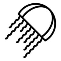 icône de méduse naturelle, style de contour vecteur