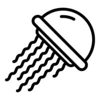 icône de méduse sous-marine, style de contour vecteur