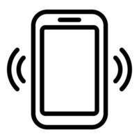 icône de paiement par téléphone, style de contour vecteur