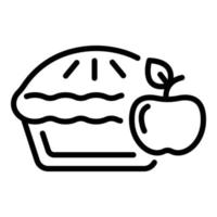 icône de tarte aux pommes maison, style de contour vecteur