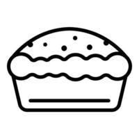 icône de tarte aux pommes de nourriture, style de contour vecteur