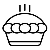 icône de tarte aux pommes américaine, style de contour vecteur