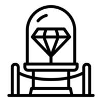 icône de vente aux enchères de diamants, style de contour vecteur
